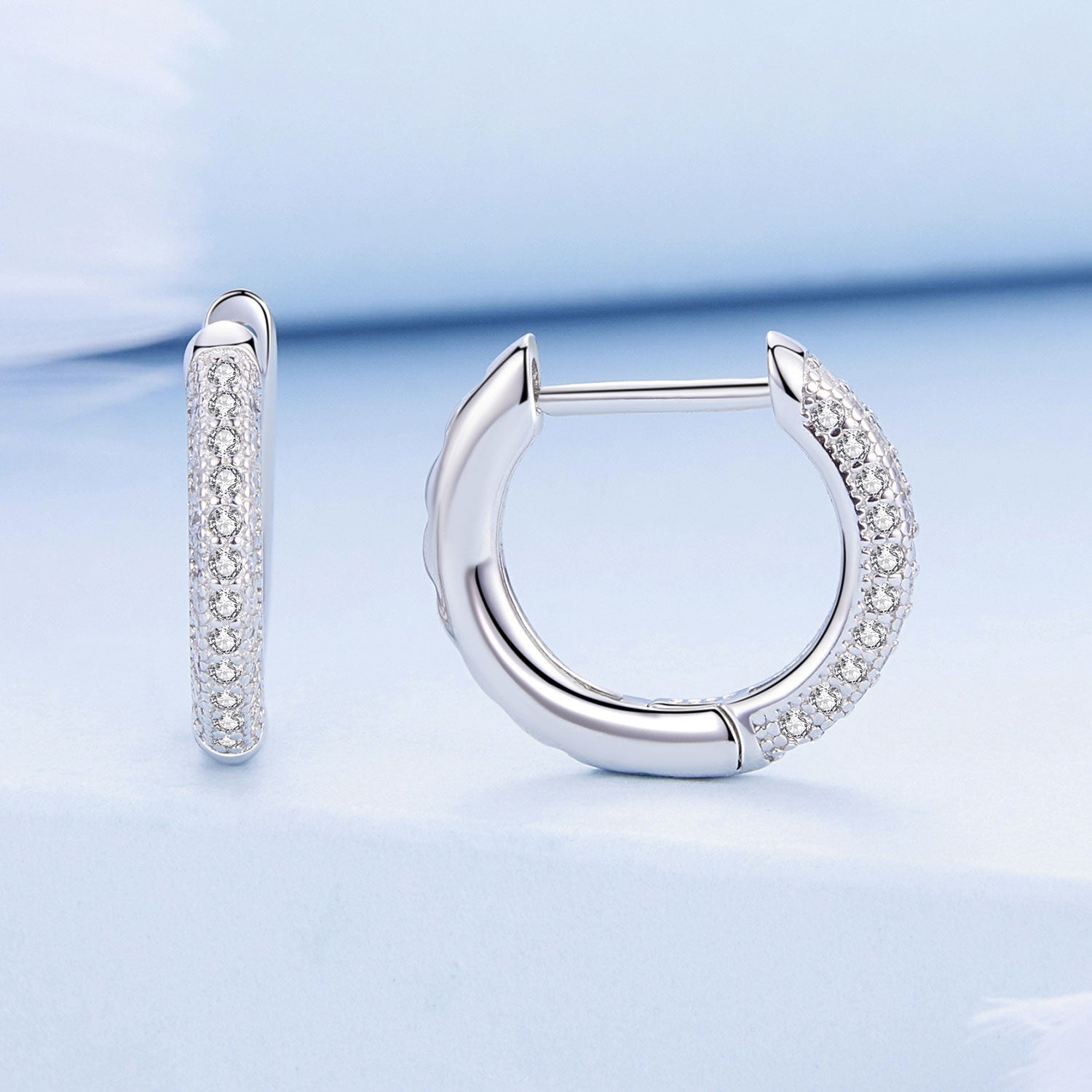 925 Sterling Silver Pavé Setting CZ Earrings for Women