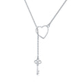 925 Sterling Silver Necklace 55cm with Heart Pendant for Women