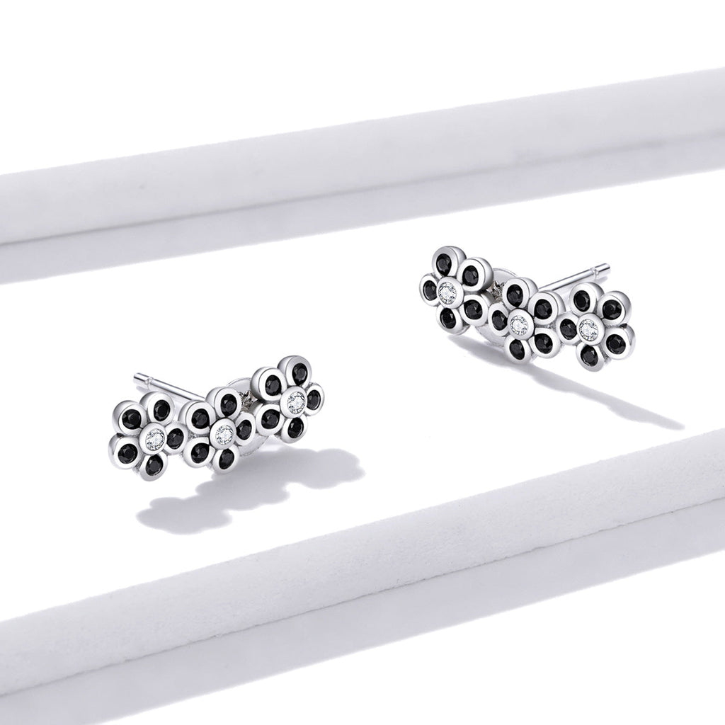 925 Sterling Silver Earrings with Pavé Setting CZ