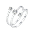 925 Sterling Silver White Gold Plated CZ Ring for Women