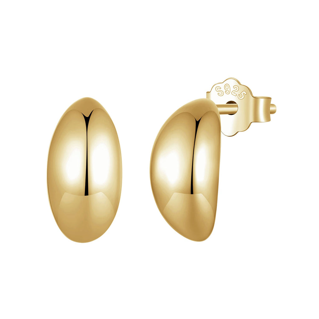 925 Sterling Silver Earrings, Size 10*5mm - Oxidized Silver for Women