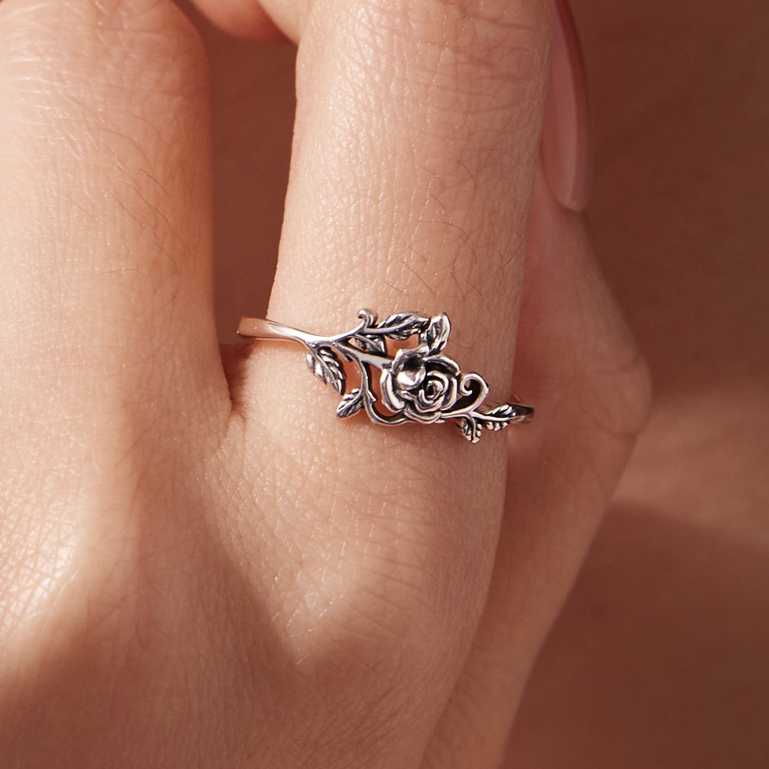 925 Sterling Silver Oxidized Adjustable Ring for Women