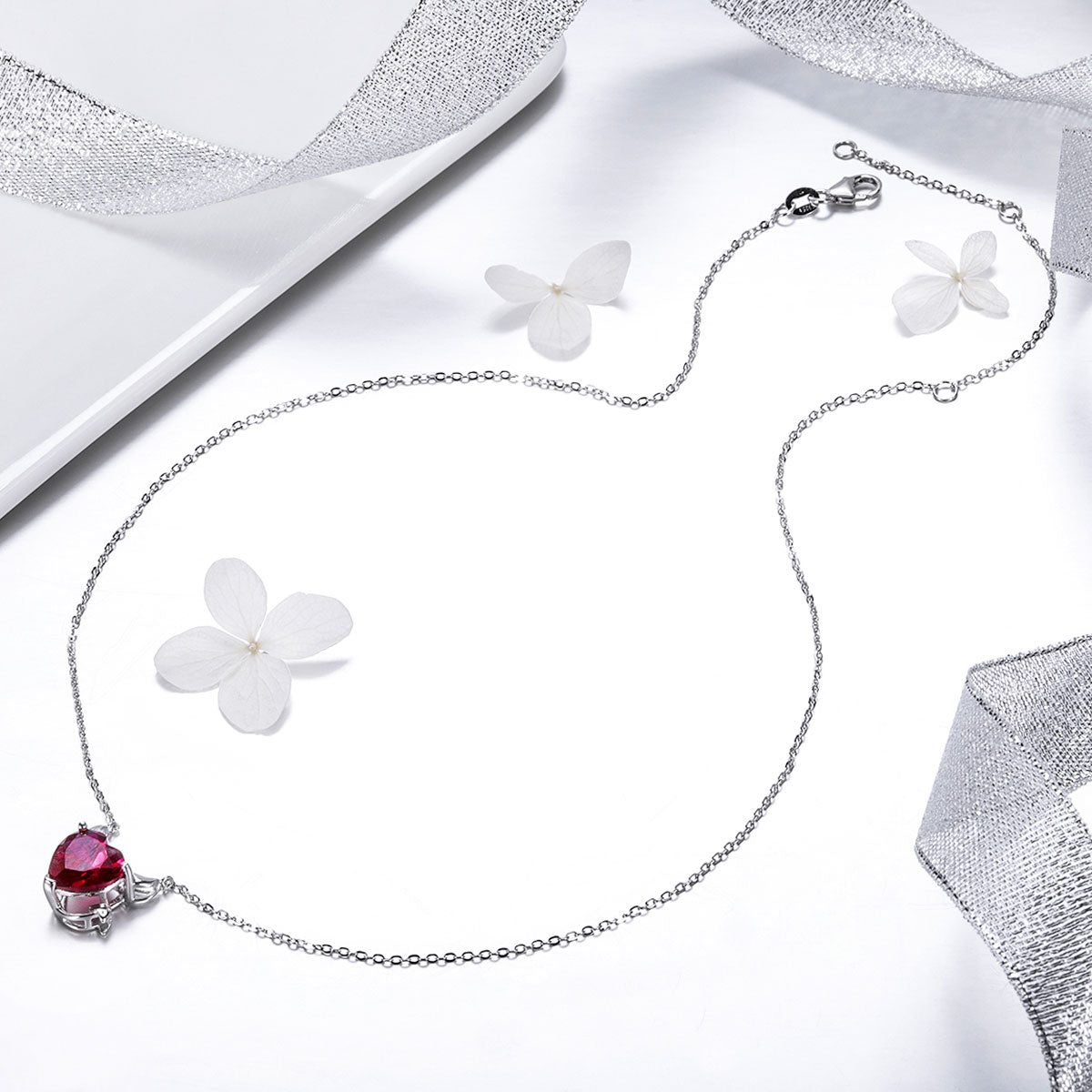 925 Sterling Silver Necklace with 1.5x1.3 cm Pendant for Women
