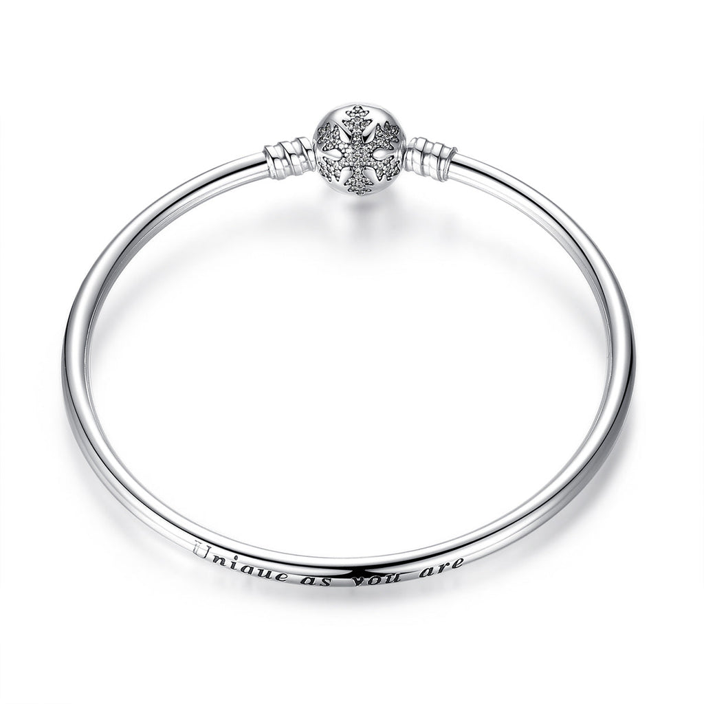 925 Sterling Silver 5.8CM Diameter and 0.3CM Thick Bracelet for Women