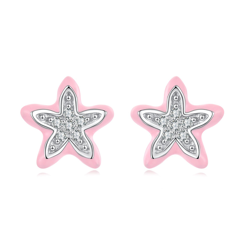 925 Sterling Silver Enamel CZ Earrings for Women