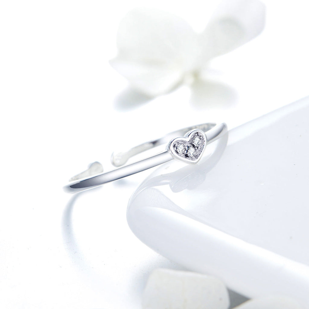 925 Sterling Silver Plated Platinum Pavé Setting CZ Ring