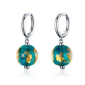 925 Sterling Silver Earrings with Glass Bead for Women