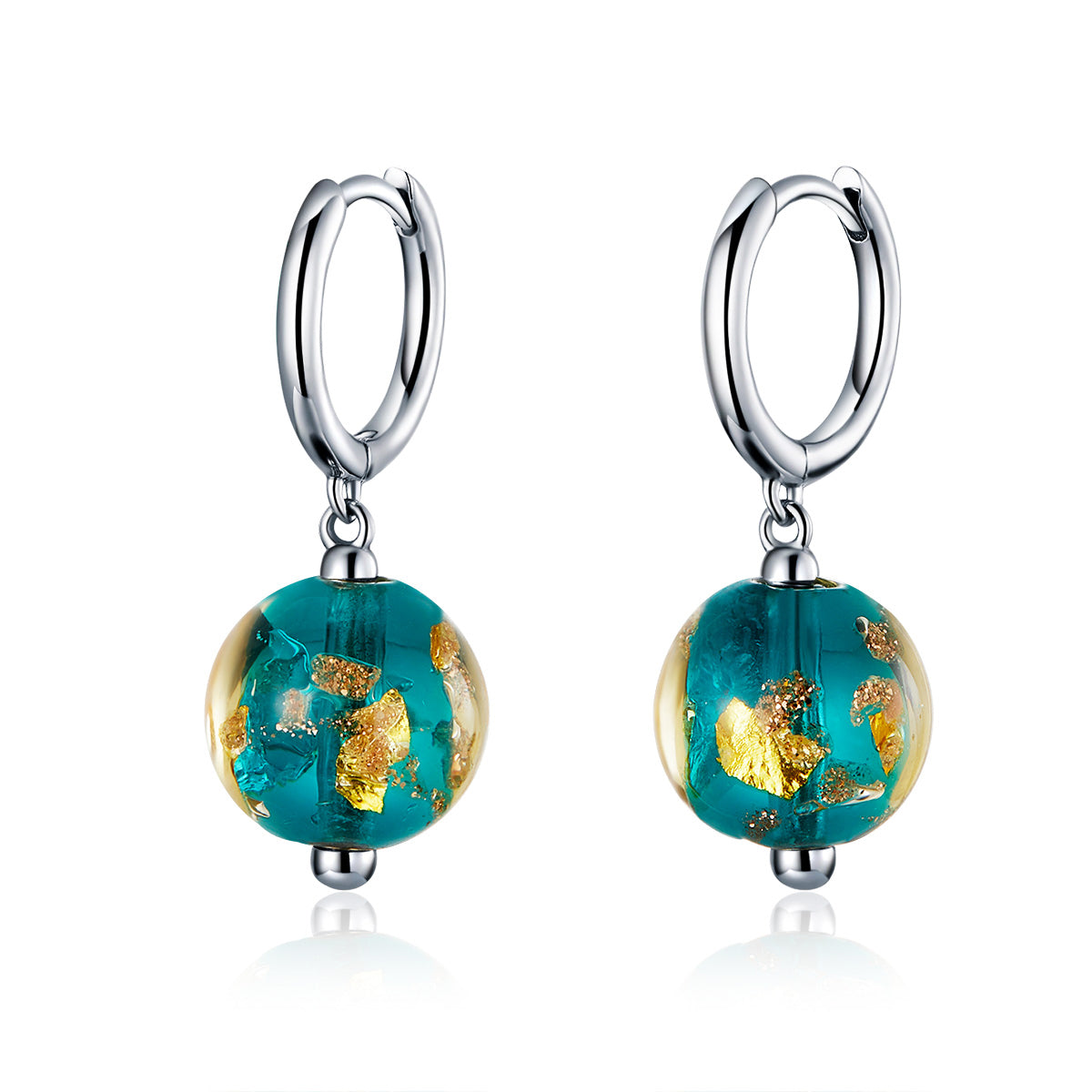 925 Sterling Silver Earrings with Glass Bead for Women
