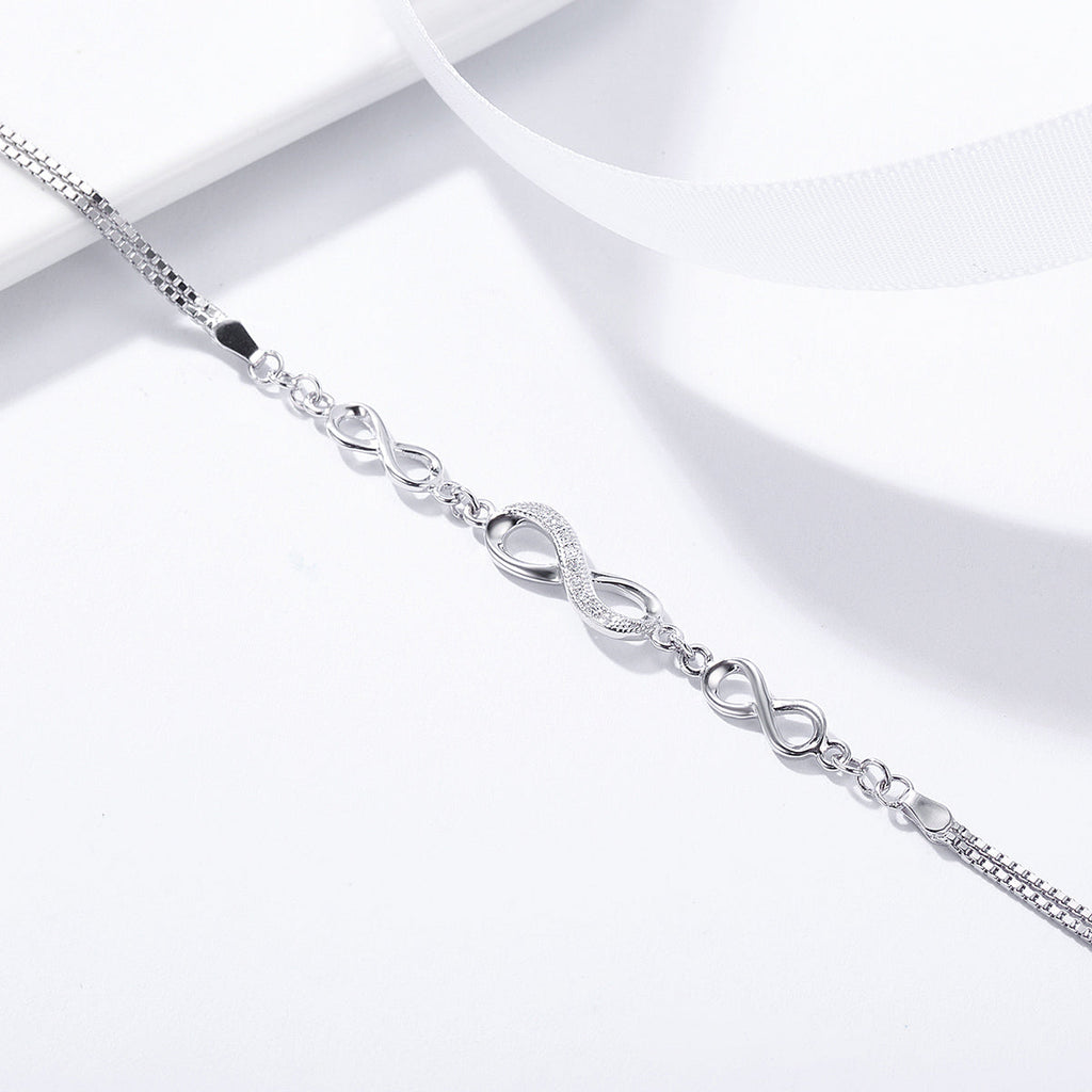 925 Sterling Silver Bracelet 22CM for Women