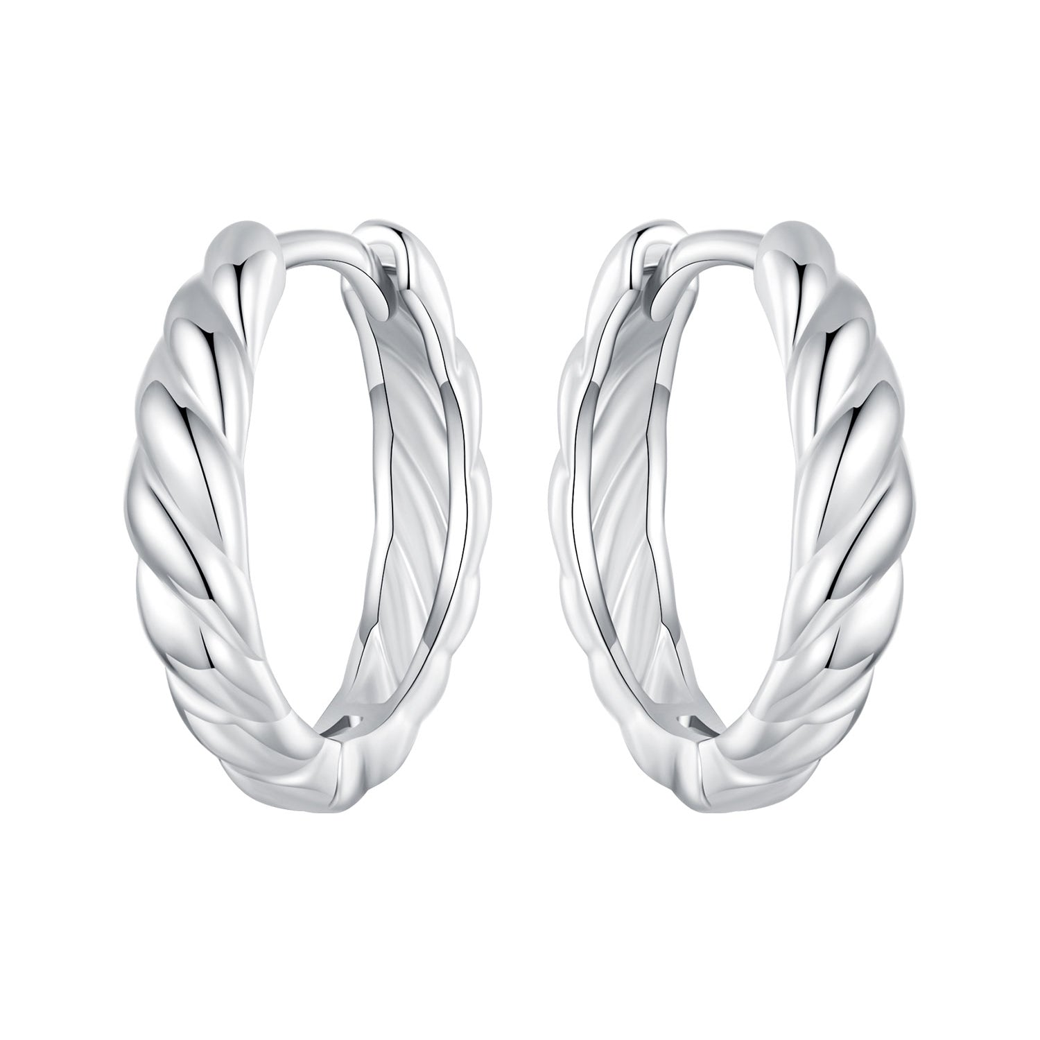 925 Sterling Silver Plated White Gold Earrings for Women - Size 11*3mm