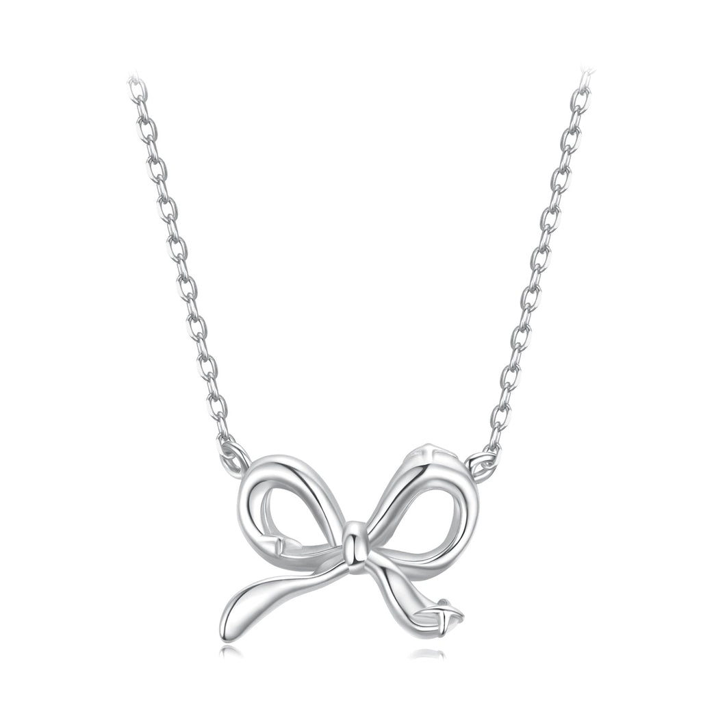 925 Sterling Silver Plated White Gold 40+5cm Adjustable Necklace for Women