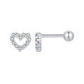 925 Sterling Silver White Gold Plated Earrings with CZ for Women