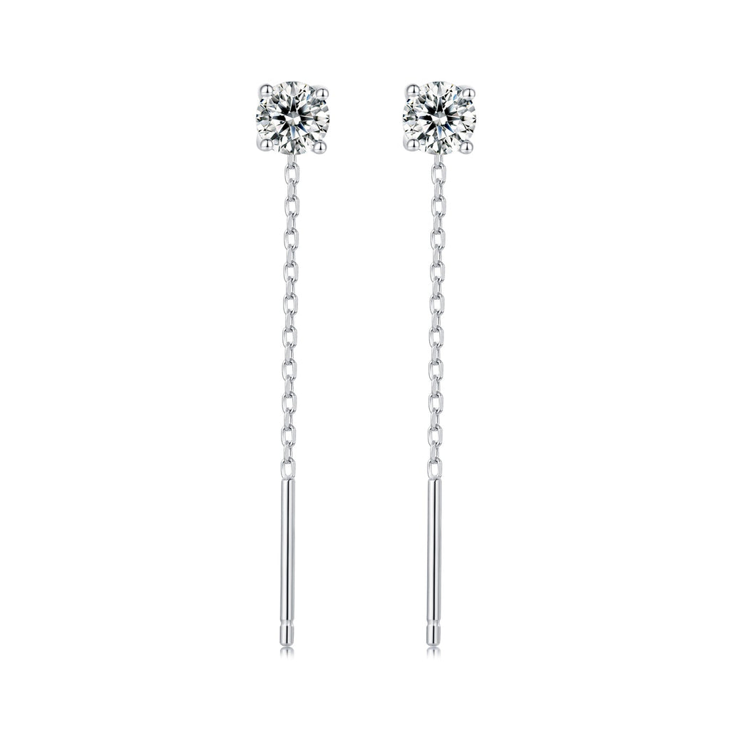 925 Sterling Silver 4.0 Carat Moissanite Earrings for Women