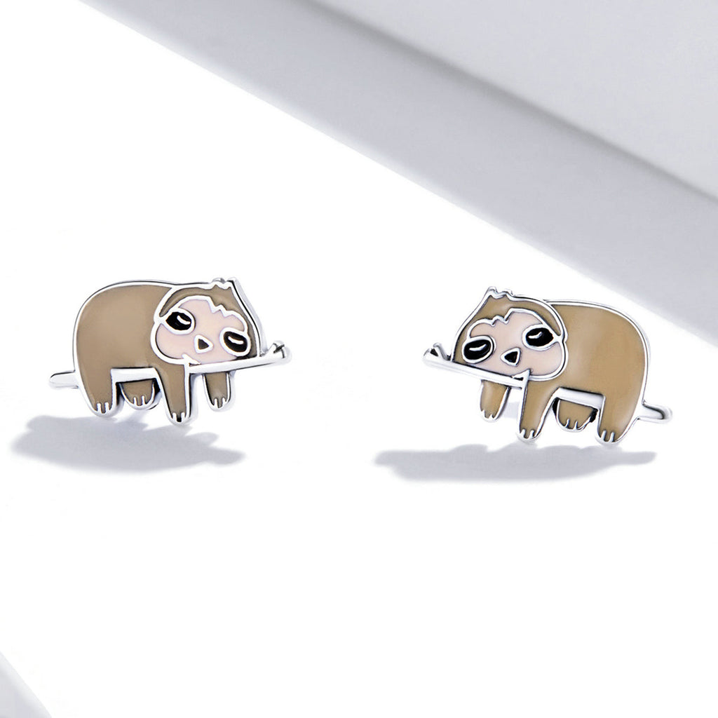 925 Sterling Silver Enamel Oxidized Earrings for Women, 0.7*1.2cm