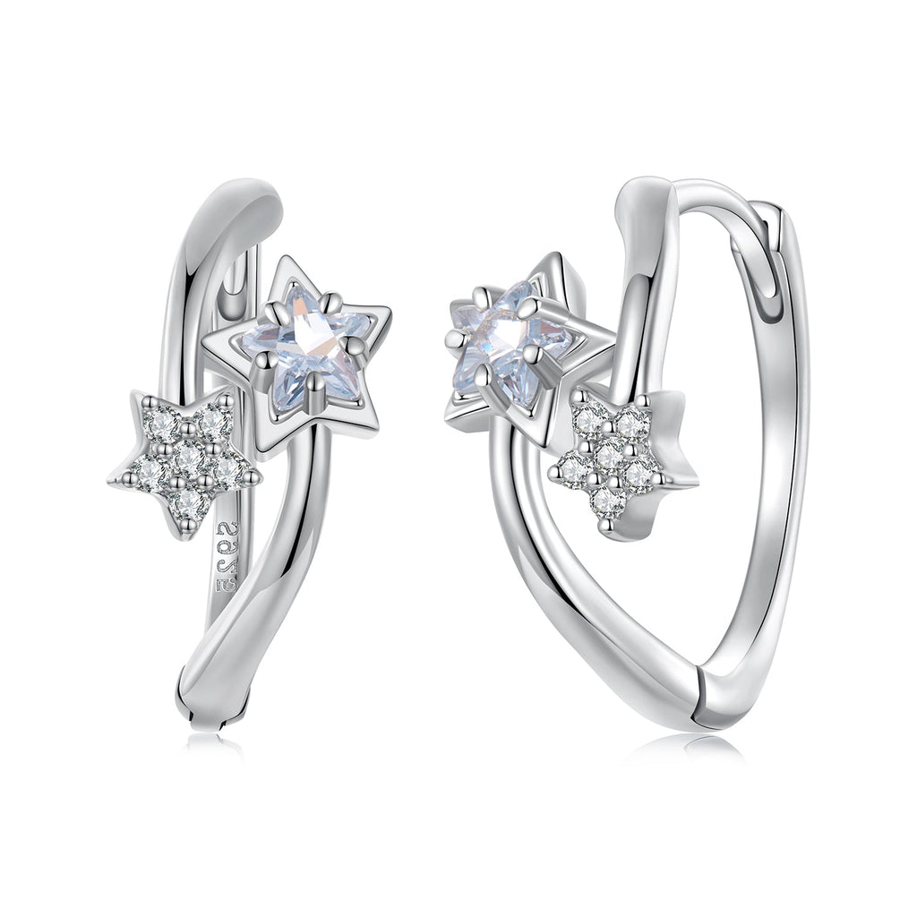 925 Sterling Silver Wedding Earrings with White Gold Plating and CZ Stones for Women