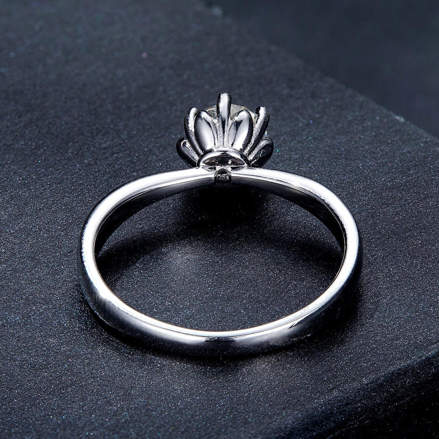925 Sterling Silver Plated Moissanite Ring Size 6