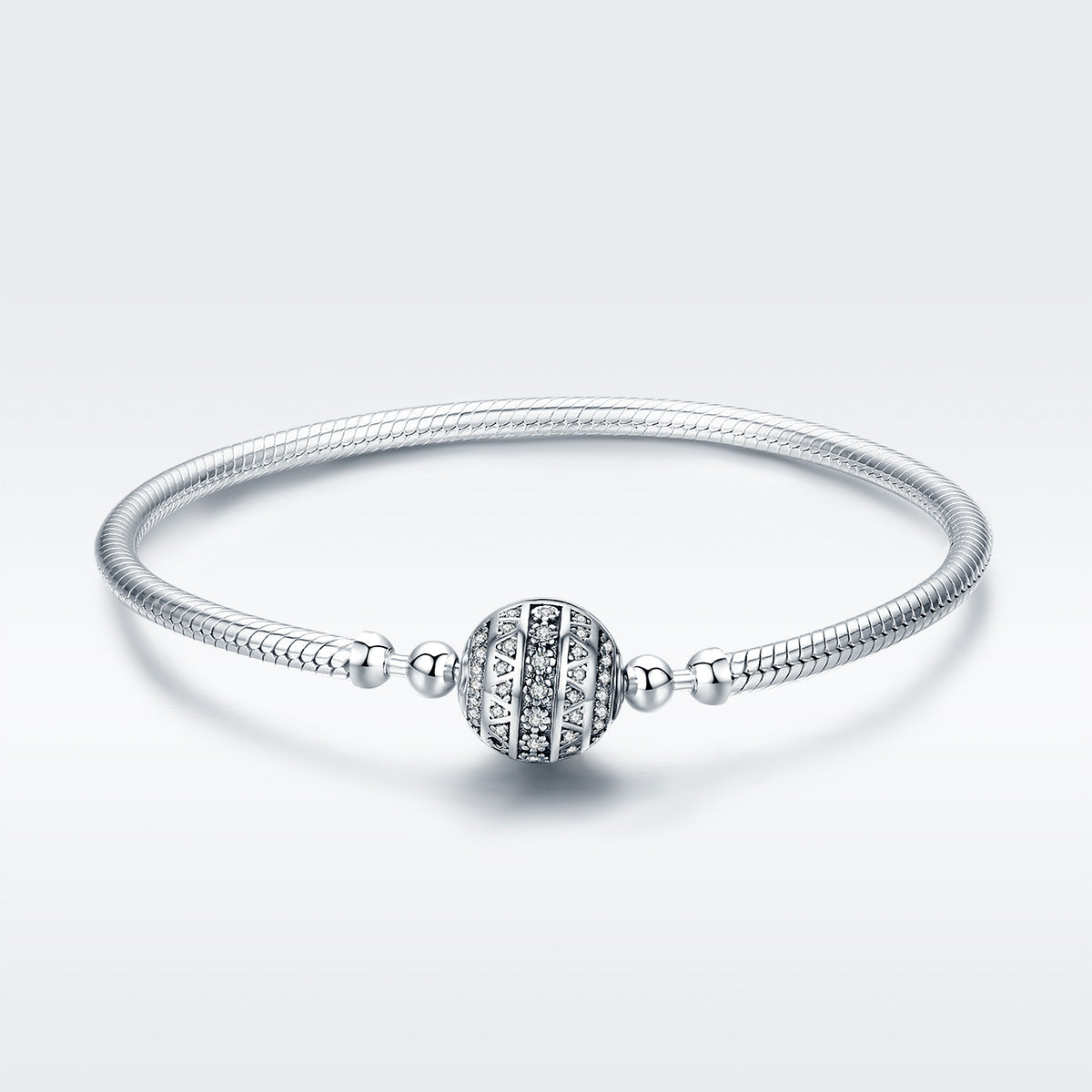 925 Sterling Silver SCB Bracelet Style Nan Size 17.0 for Women