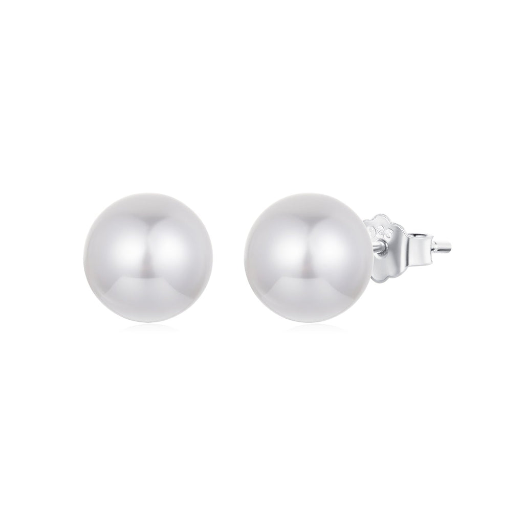 925 Sterling Silver Earrings with Quality Shell Pearl in White Gold Plating for Women