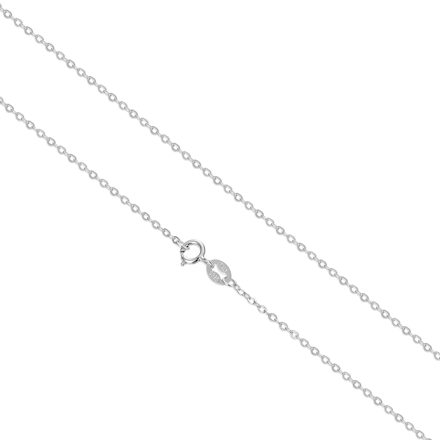 925 Sterling Silver + Plated White Gold Necklace 40cm for Women