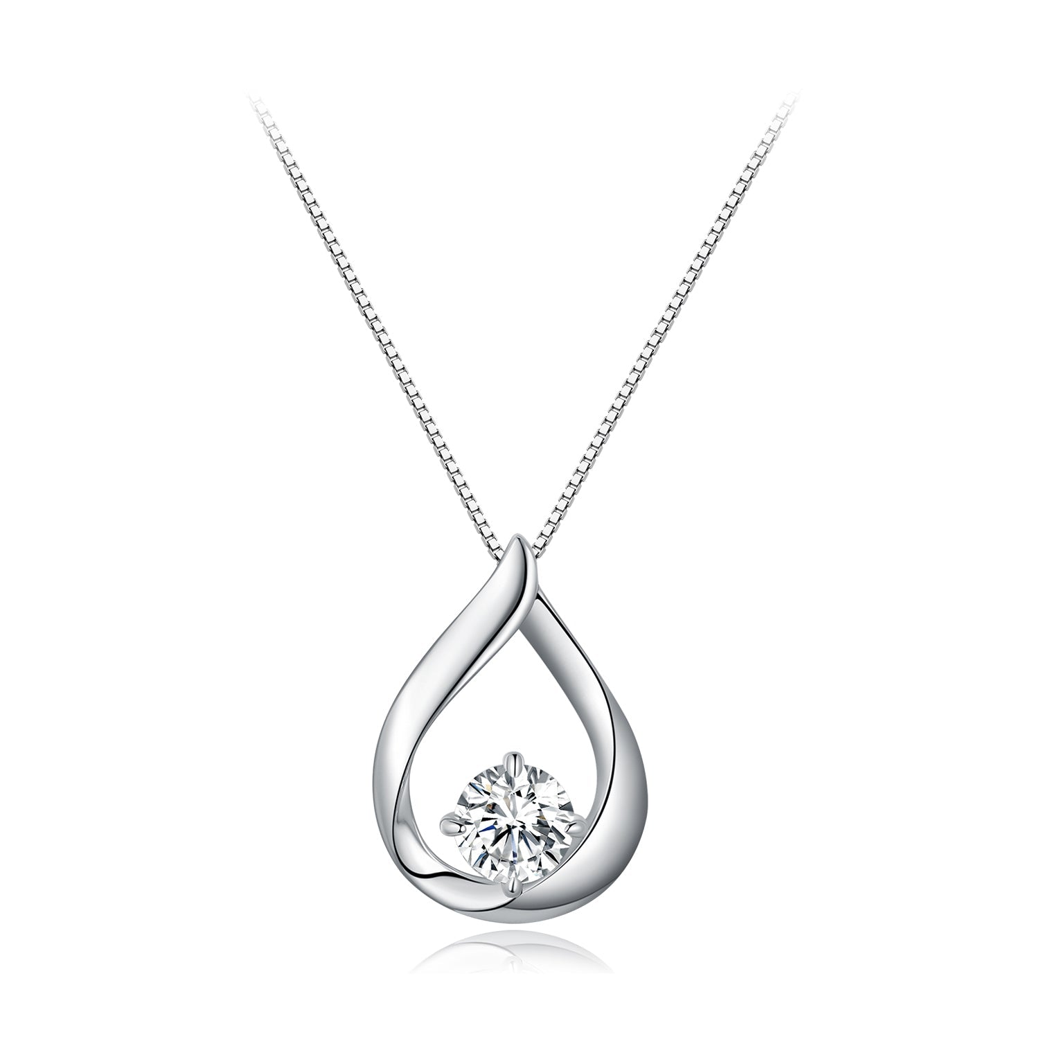 925 Sterling Silver Necklace with 1 Carat Moissanite - 400mm Length for Women
