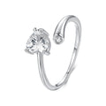 925 Sterling Silver Ring with Pavé Setting CZ, 0.6 cm Width, Style E for Women