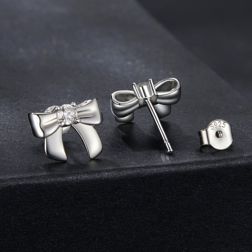 925 Sterling Silver Moissanite Earrings 0.3 cm for Women
