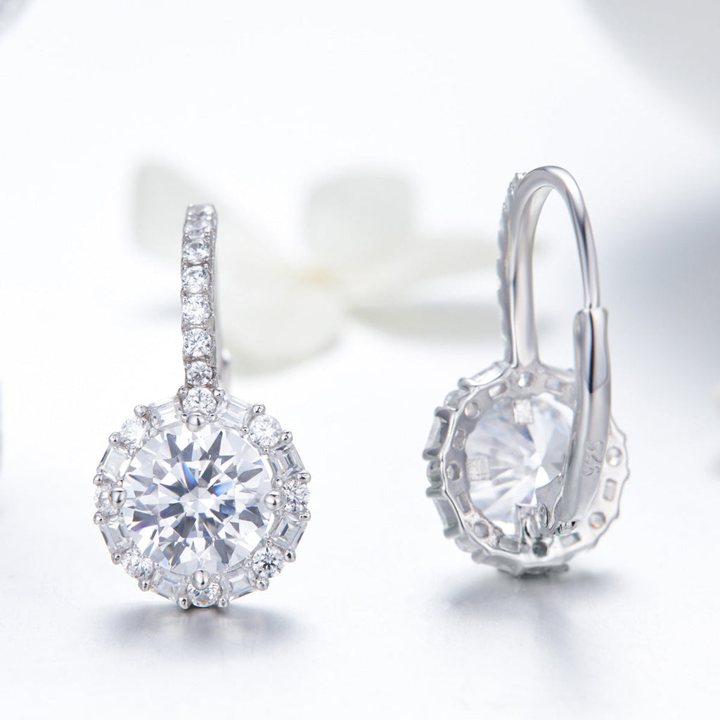 925 Sterling Silver Earrings with Pavé Set CZ for Women