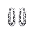 925 Sterling Silver Earrings 2.3*0.4cm Oxidized Silver for Women