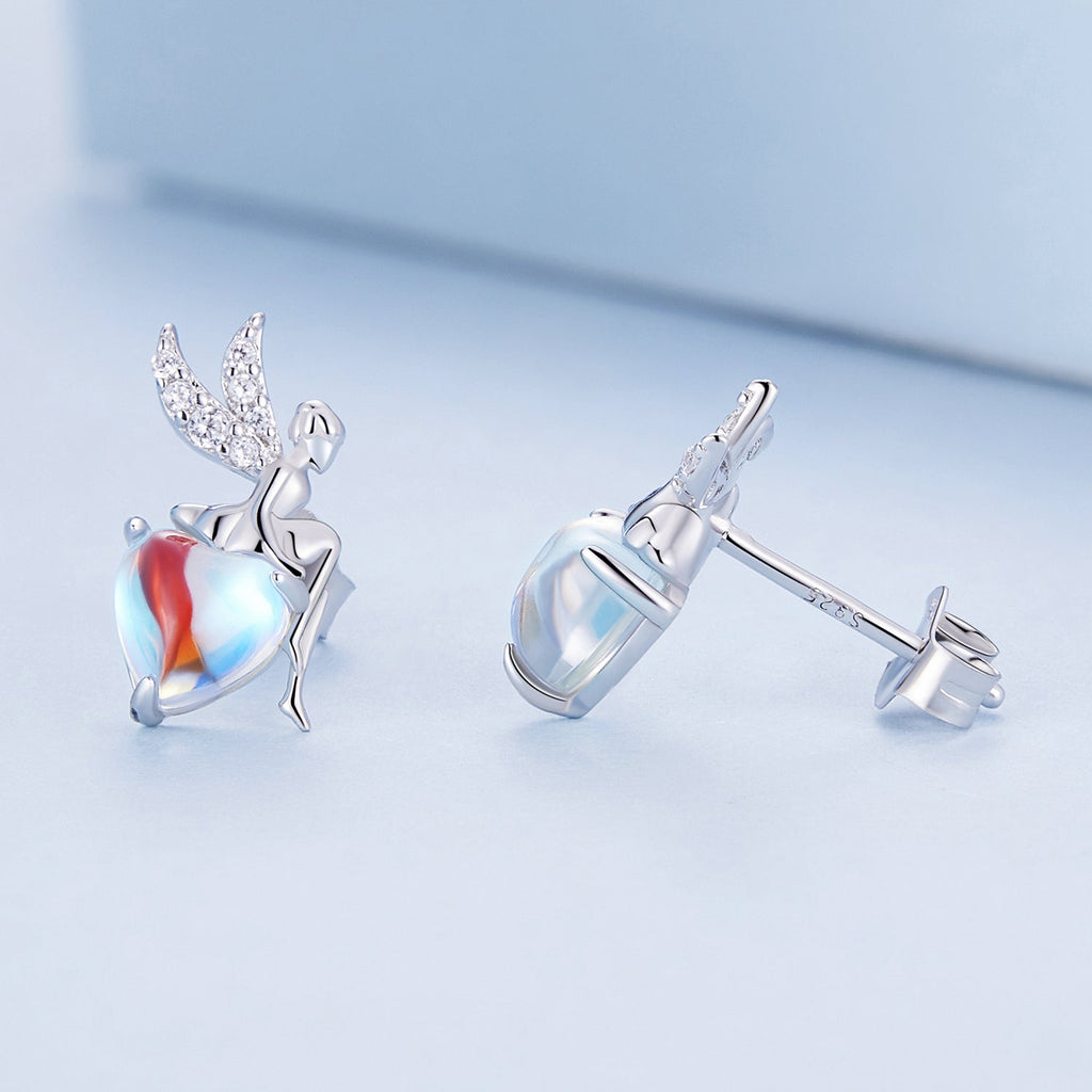925 Sterling Silver Moonstone CZ Earrings for Women