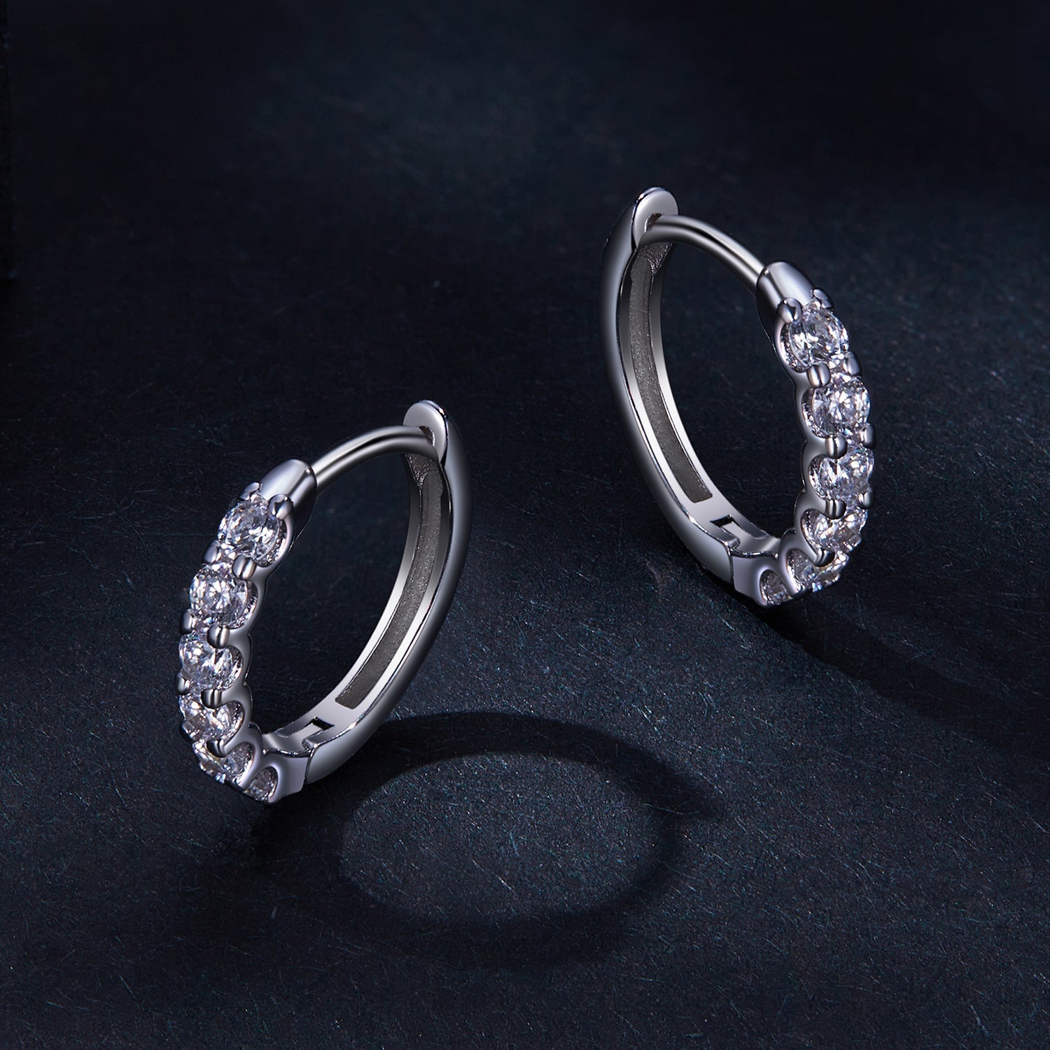 925 Sterling Silver 2.0mm Moissanite Earrings for Women