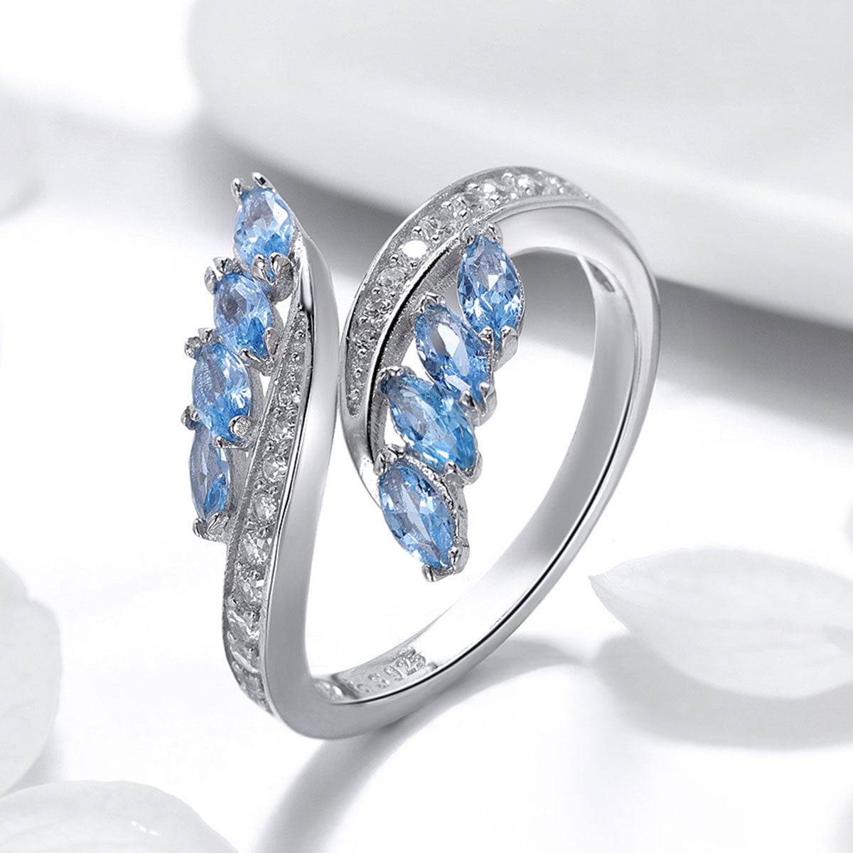 925 Sterling Silver Plated Platinum Pavé CZ Ring for Women