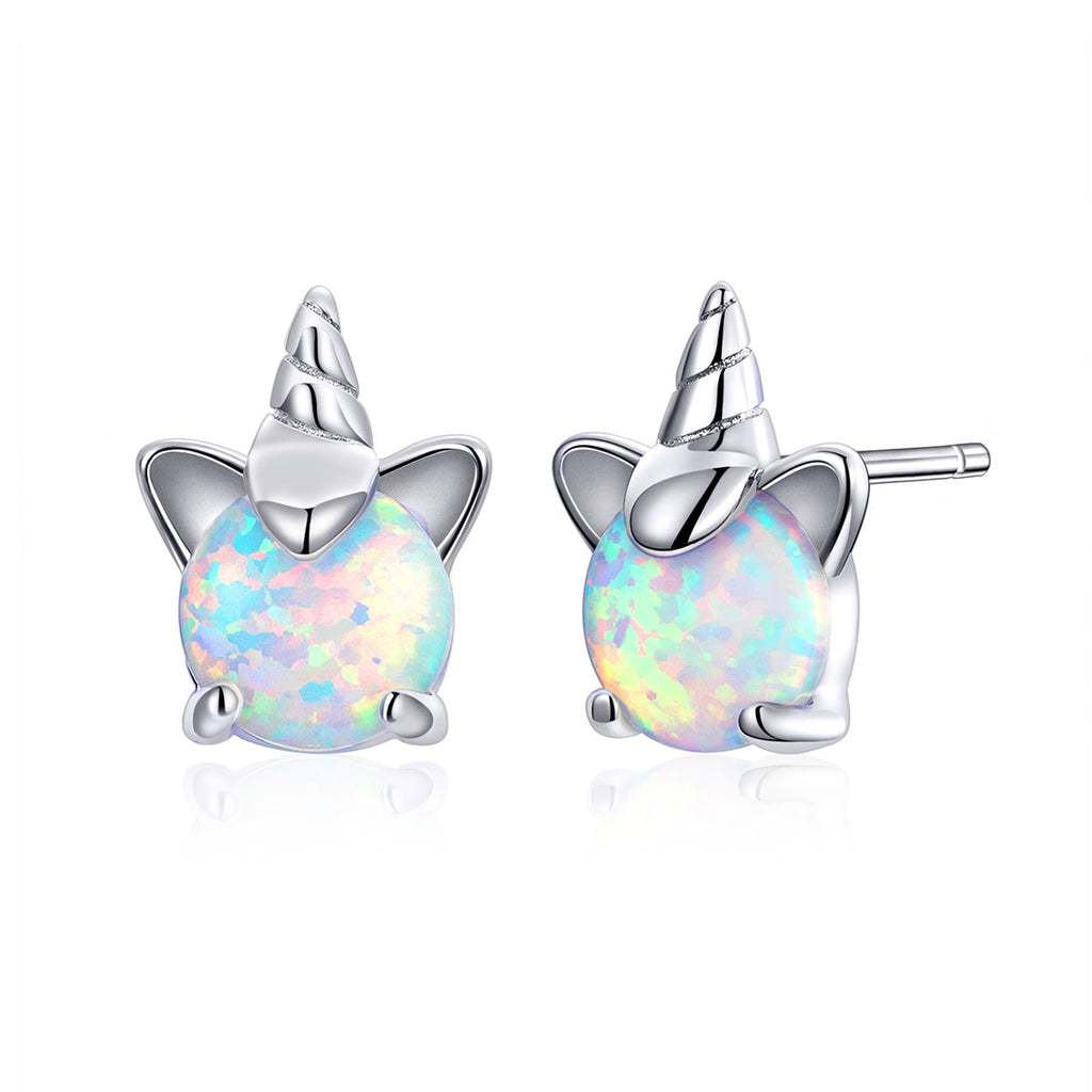 S925 Sterling Silver Earrings with Translucent Opal