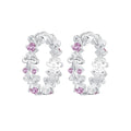 925 Sterling Silver Pavé CZ White Gold Plated Earrings for Women