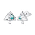925 Sterling Silver White Gold Plated Transparent Glass Earrings for Women