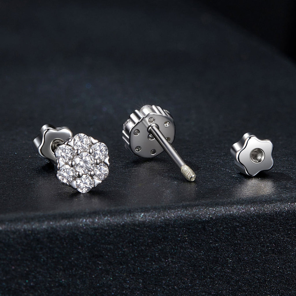 925 Sterling Silver Moissanite 0.15ct/0.027ct Earrings for Women
