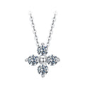 925 Sterling Silver & White Gold Plated Moissanite Necklace 40+5cm for Women