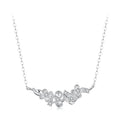 925 Sterling Silver White Gold Plated 40+5cm Necklace with CZ for Women