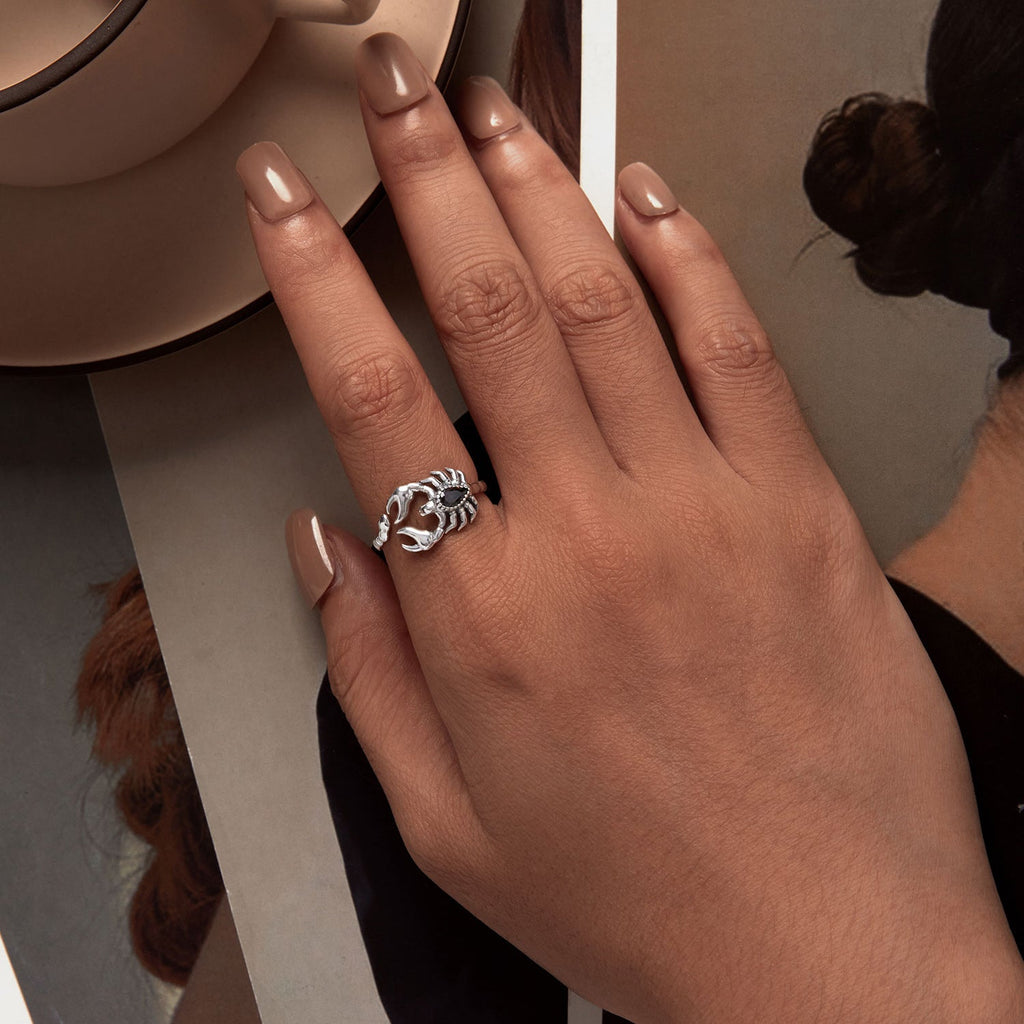 925 Sterling Silver Pavé CZ Oxidized Silver Ring 1.9mm Style E