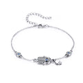 925 Sterling Silver Bracelet 21cm Long with 1.0*1.7cm Charms for Women