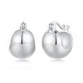 925 Sterling Silver Plated White Gold Earrings 1.4 x 1.0 cm for Women