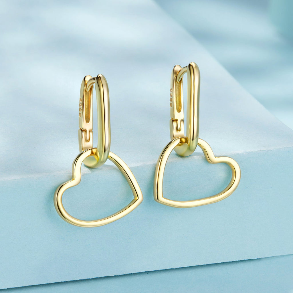 925 Sterling Silver Earrings with Love Pendant for Women