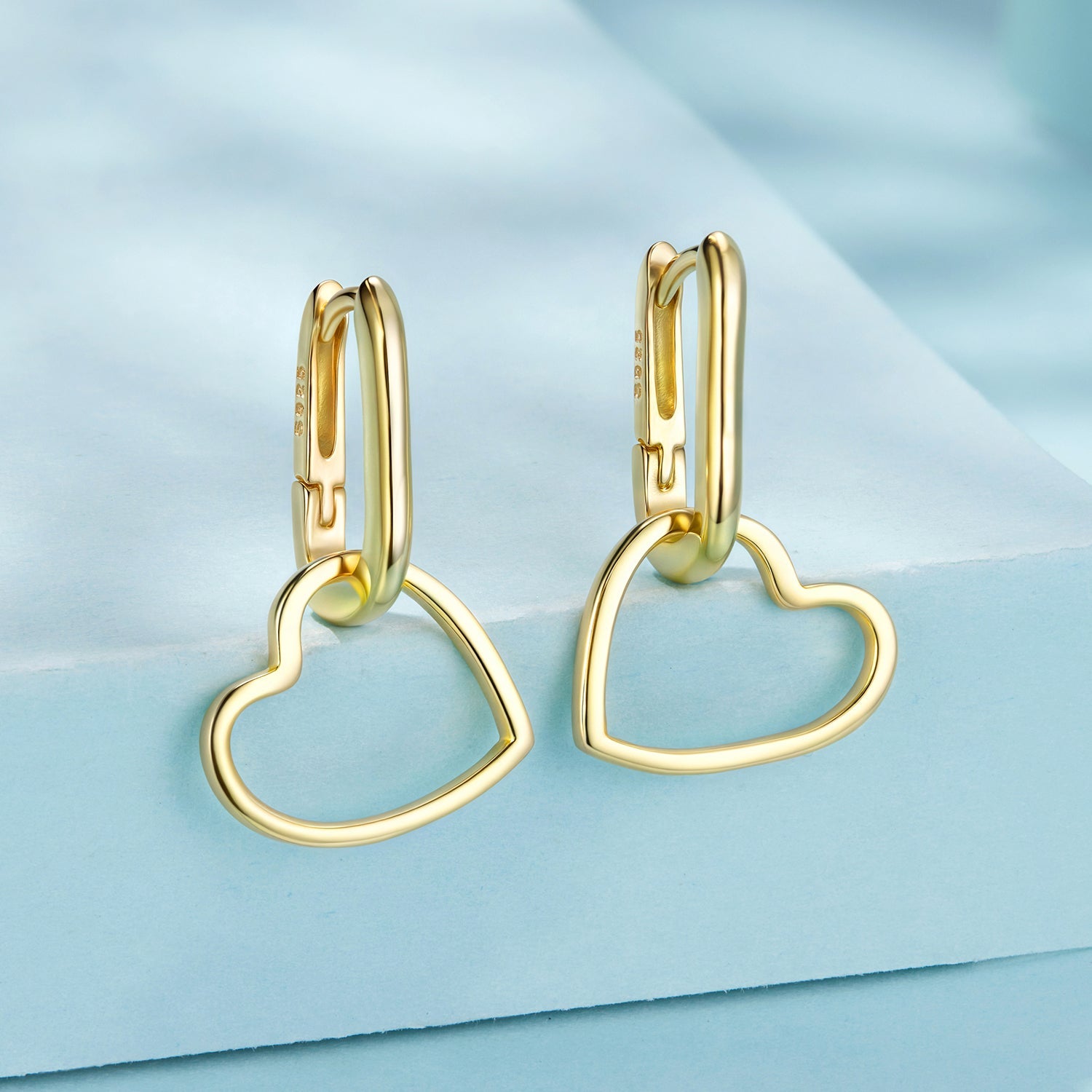 925 Sterling Silver Earrings with Love Pendant for Women