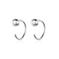 925 Sterling Silver Earrings with Plated Platinum, 1cm Diameter for Women