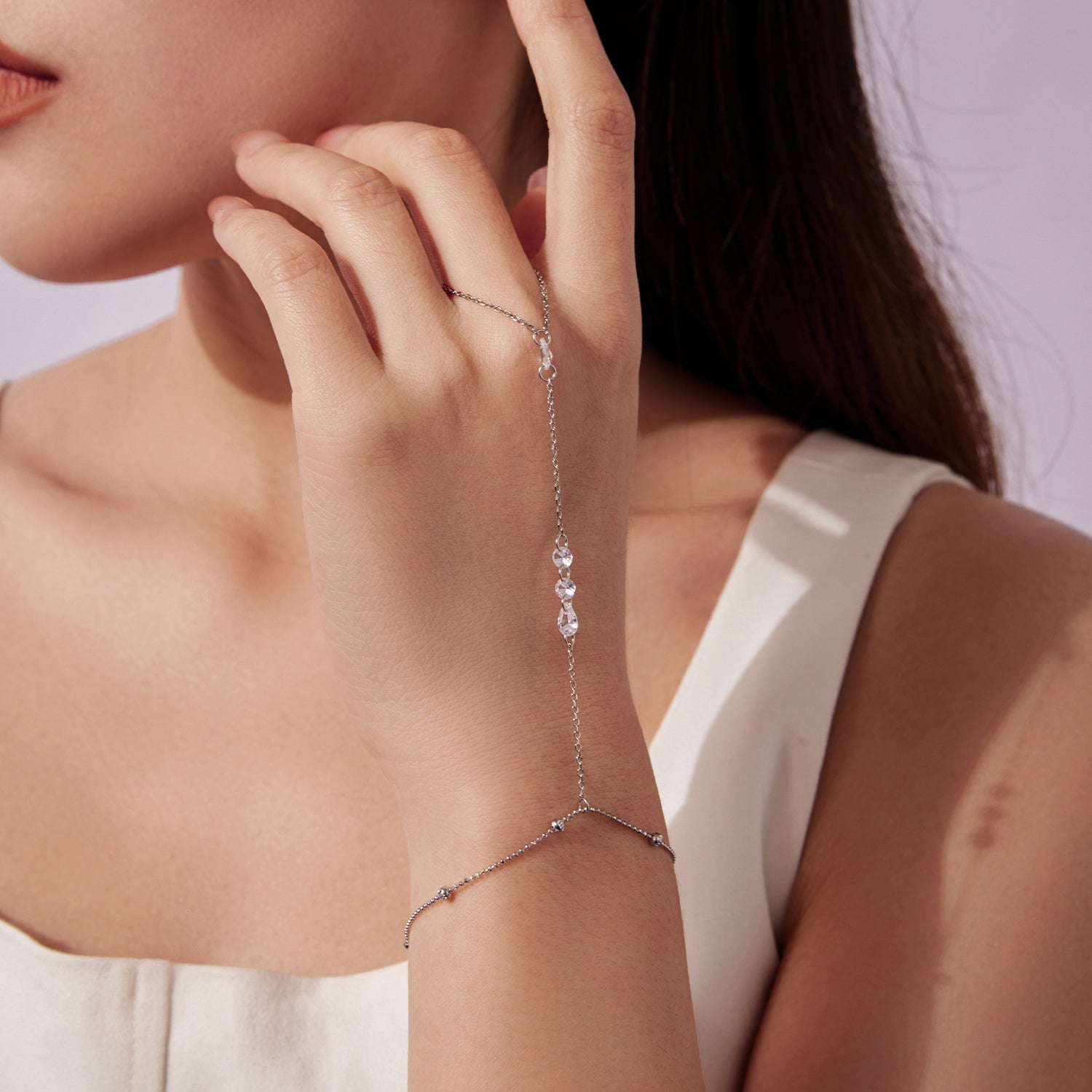 925 Sterling Silver White Gold Plated Bracelet with Pavé Setting CZ for Women