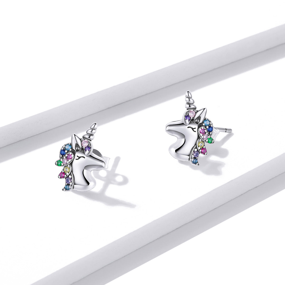 925 Sterling Silver Earrings with Pavé Setting CZ, Oxidized, 1.4x0.9cm for Women