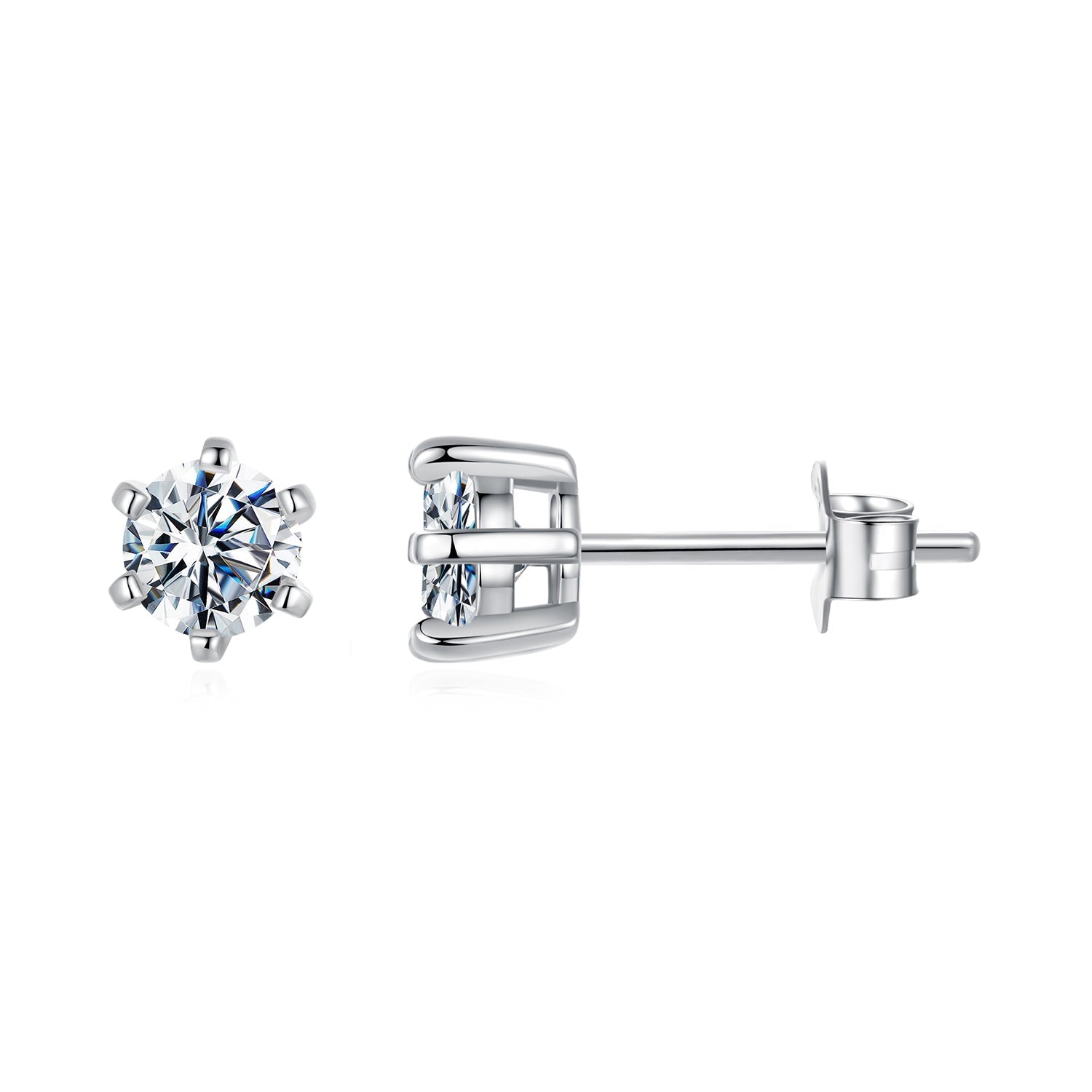 925 Sterling Silver 0.65 Carat Moissanite Earrings for Women