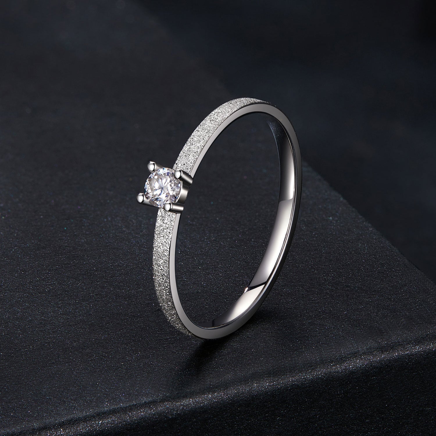 925 Sterling Silver & Moissanite Size 6 Ring with 0.1ct Moissanite