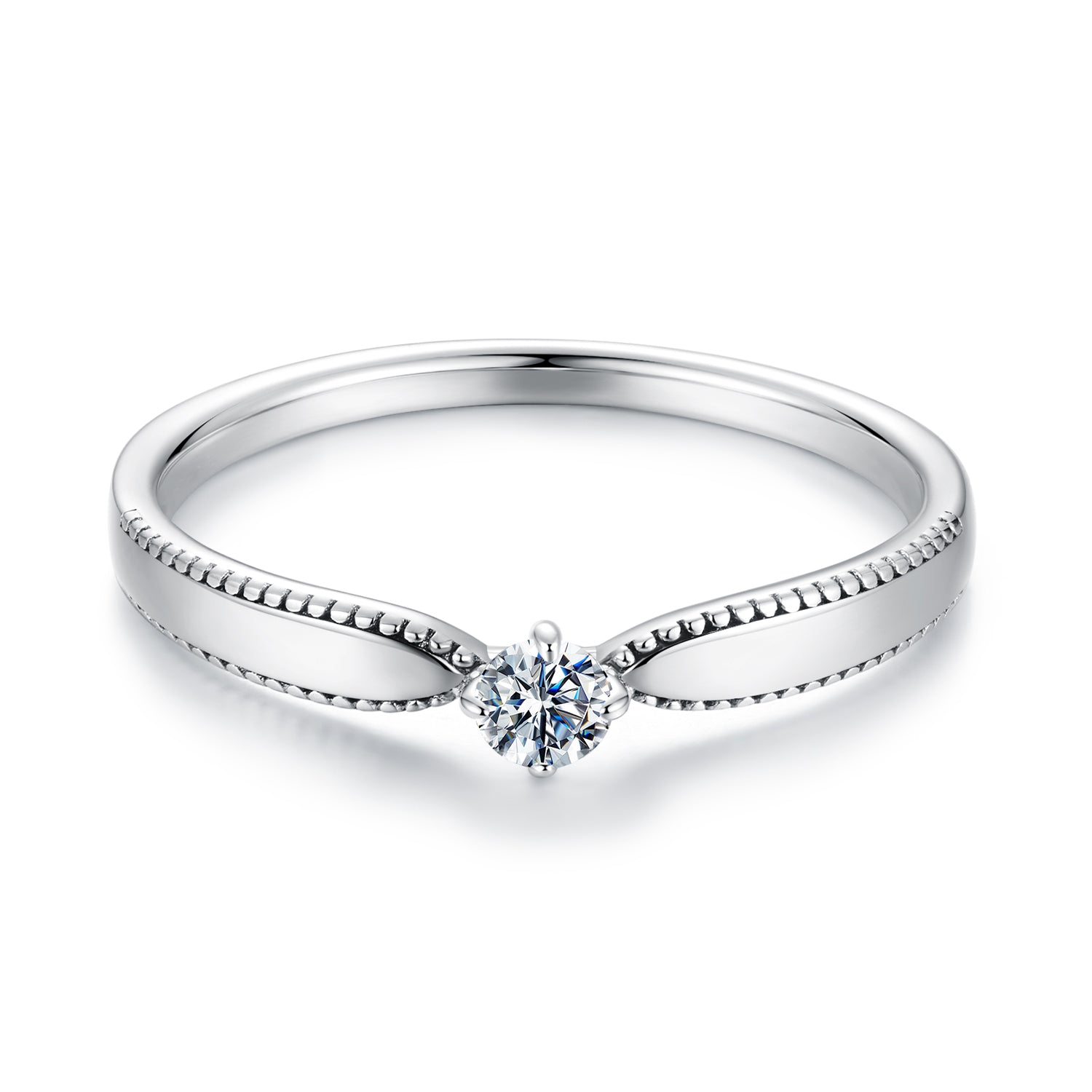 925 Sterling Silver Moissanite Ring Size 6 for Women