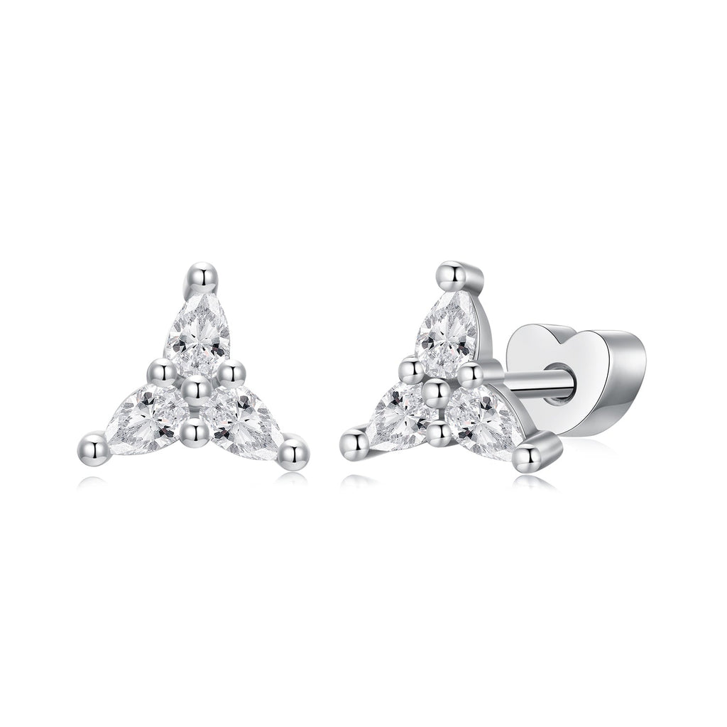 925 Sterling Silver Earrings with Pavé Setting CZ