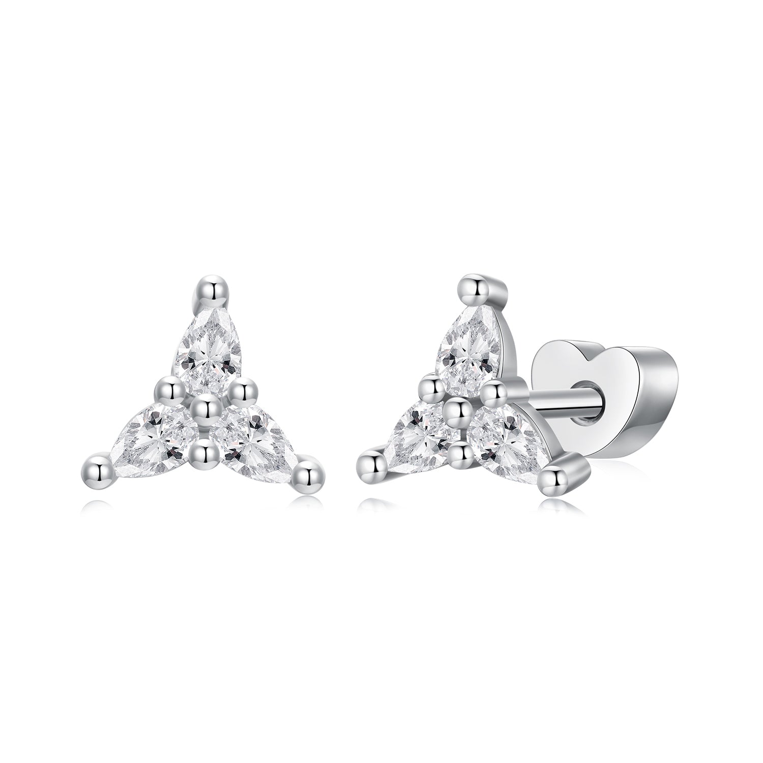 925 Sterling Silver Earrings with Pavé Setting CZ